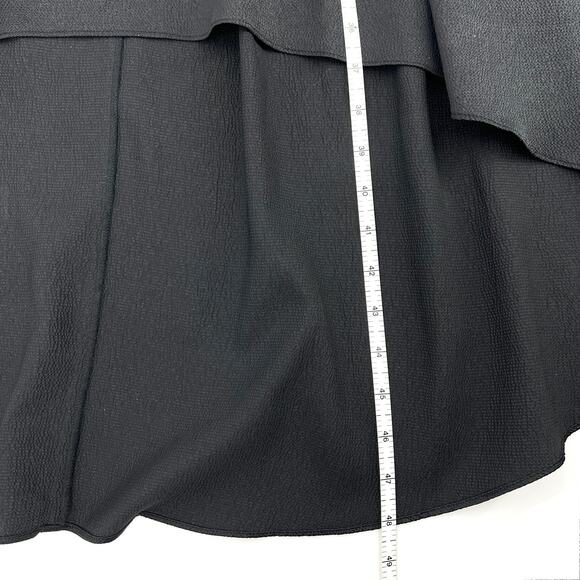 Aidan by Aidan Mattox Womens Black Textured Hi-Low Cocktail Dress Lined Size 0 - Picture 6 of 11